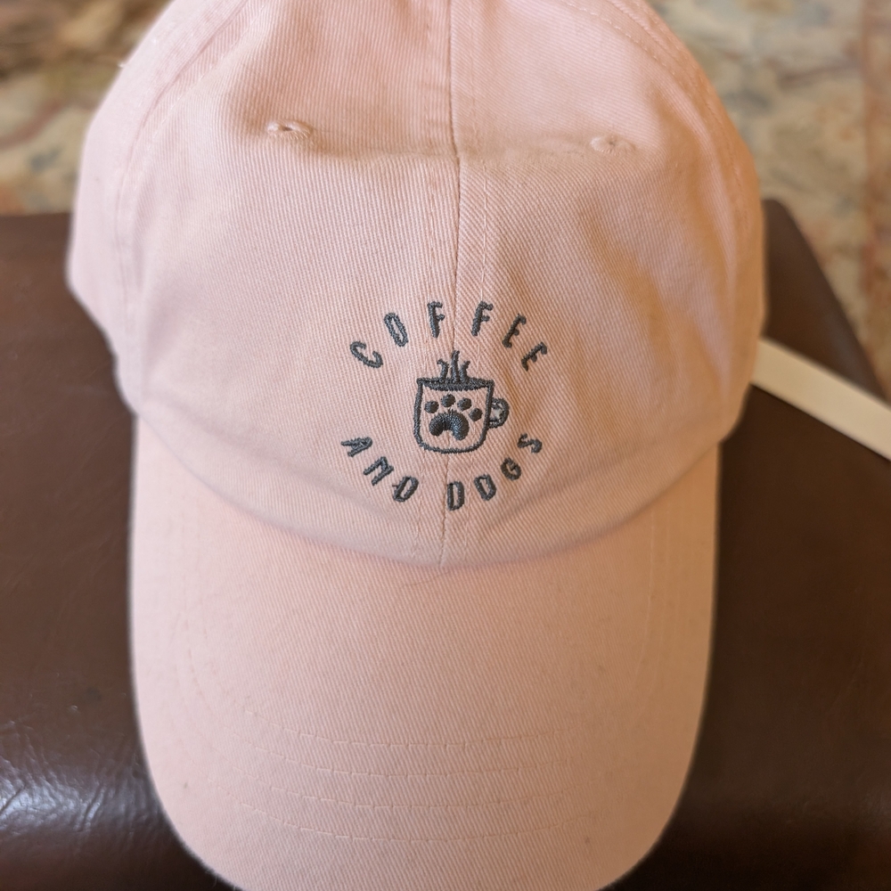 Pink Baseball Cap with Coffee and Dogs Logo - Picture 2 of 5